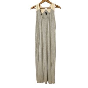 J. Crew Women's Petite Sleeveless Maxi Dress Gray Scoop Neck PS